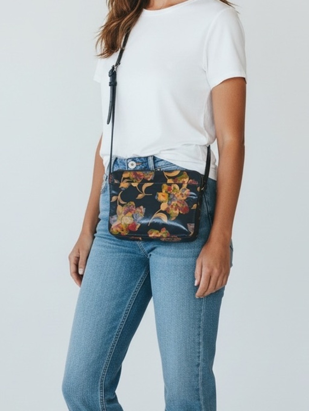 Patricia Nash Le Fleur Vallata Floral Leather Crossbody Bag